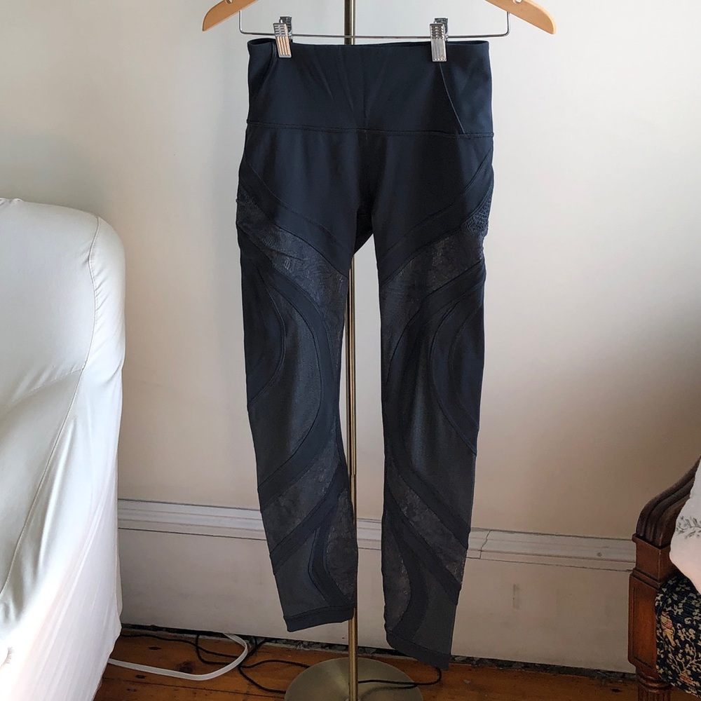 LULULEMON Leggings, Mesh Lace Detailing